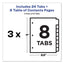 Customizable Table Of Contents Ready Index Dividers With Multicolor Tabs, 8-tab, 1 To 8, 11 X 8.5, White, 3 Sets