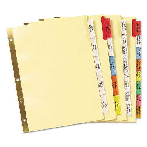 Insertable Big Tab Dividers, 8-tab, Double-sided Gold Edge Reinforcing, 11 X 8.5, White, Assorted Tabs, 1 Set