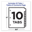 Customizable Toc Ready Index Black And White Dividers, 10-tab, 1 To 10, 11 X 8.5, 1 Set