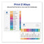 Customizable Toc Ready Index Multicolor Tab Dividers, 12-tab, 1 To 12, 11 X 8.5, White, Traditional Color Tabs, 1 Set