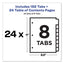 Customizable Toc Ready Index Multicolor Tab Dividers, Uncollated, 8-tab, 1 To 8, 11 X 8.5, White, 24 Sets