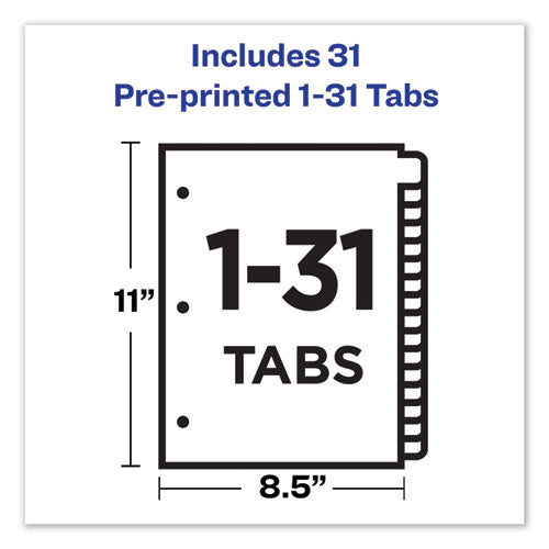 Preprinted Laminated Tab Dividers With Gold Reinforced Binding Edge, 31-tab, 1 To 31, 11 X 8.5, Buff, 1 Set
