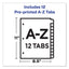 Durable Preprinted Plastic Tab Dividers, 12-tab, A To Z, 11 X 8.5, Assorted, 1 Set