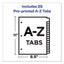 Preprinted Black Leather Tab Dividers W/gold Reinforced Edge, 25-tab, A To Z, 11 X 8.5, Buff, 1 Set