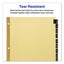 Preprinted Black Leather Tab Dividers W/gold Reinforced Edge, 12-tab, Jan. To Dec., 11 X 8.5, Buff, 1 Set