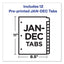Preprinted Black Leather Tab Dividers W/gold Reinforced Edge, 12-tab, Jan. To Dec., 11 X 8.5, Buff, 1 Set