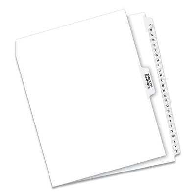 Preprinted Legal Exhibit Side Tab Index Dividers, Avery Style, 27-tab, A To Z, 11 X 8.5, White, 1 Set