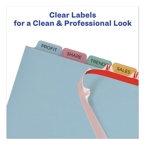 Print And Apply Index Maker Clear Label Plastic Dividers With Printable Label Strip, 8-tab, 11 X 8.5, Assorted Tabs, 1 Set