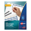 Print And Apply Index Maker Clear Label Unpunched Dividers, 3-tab, 11 X 8.5, White, 25 Sets