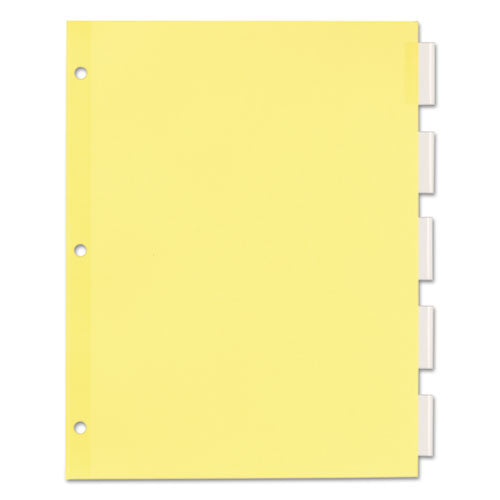 Plastic Insertable Dividers, 5-tab, 11 X 8.5, Clear Tabs, 1 Set