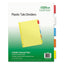 Plastic Insertable Dividers, 8-tab, 11 X 8.5, Assorted Tabs, 1 Set