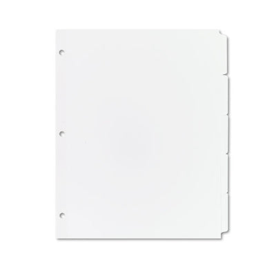 Write And Erase Plain-tab Paper Dividers, 5-tab, 11 X 8.5, White, 36 Sets