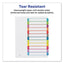 Customizable Toc Ready Index Multicolor Tab Dividers, 12-tab, 1 To 12, 11 X 8.5, White, Contemporary Color Tabs, 1 Set