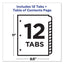 Customizable Toc Ready Index Multicolor Tab Dividers, 12-tab, 1 To 12, 11 X 8.5, White, Contemporary Color Tabs, 1 Set