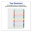 Customizable Toc Ready Index Multicolor Tab Dividers, 15-tab, 1 To 15, 11 X 8.5, White, Contemporary Color Tabs, 1 Set