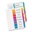 Customizable Toc Ready Index Multicolor Tab Dividers, 15-tab, 1 To 15, 11 X 8.5, White, Contemporary Color Tabs, 1 Set