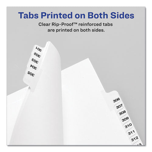 Preprinted Legal Exhibit Side Tab Index Dividers, Avery Style, 10-tab, 3, 11 X 8.5, White, 25/pack