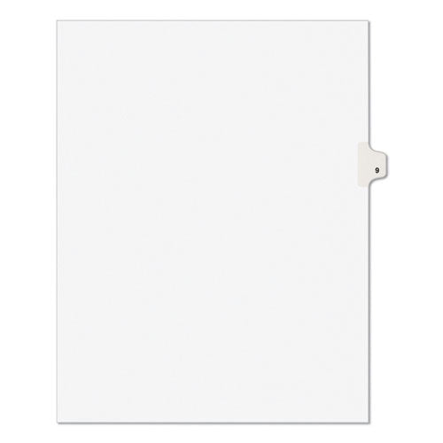 Preprinted Legal Exhibit Side Tab Index Dividers, Avery Style, 10-tab, 9, 11 X 8.5, White, 25/pack