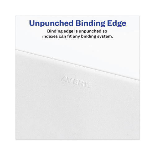 Avery-style Preprinted Legal Bottom Tab Divider, 26-tab, Exhibit A, 11 X 8.5, White, 25/pk