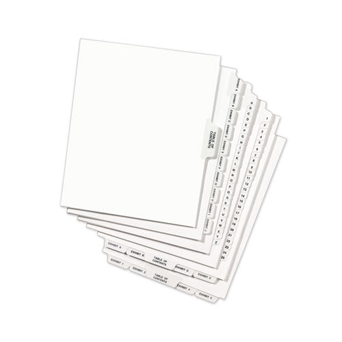 Avery-style Preprinted Legal Bottom Tab Divider, 26-tab, Exhibit I, 11 X 8.5, White, 25/pk