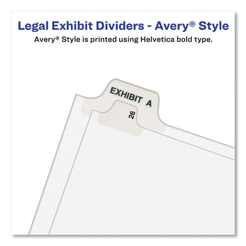 Avery-style Preprinted Legal Bottom Tab Dividers, 26-tab, Exhibit O, 11 X 8.5, White, 25/pack