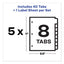 Print And Apply Index Maker Clear Label Plastic Dividers With Printable Label Strip, 8-tab, 11 X 8.5, Assorted Tabs, 5 Sets