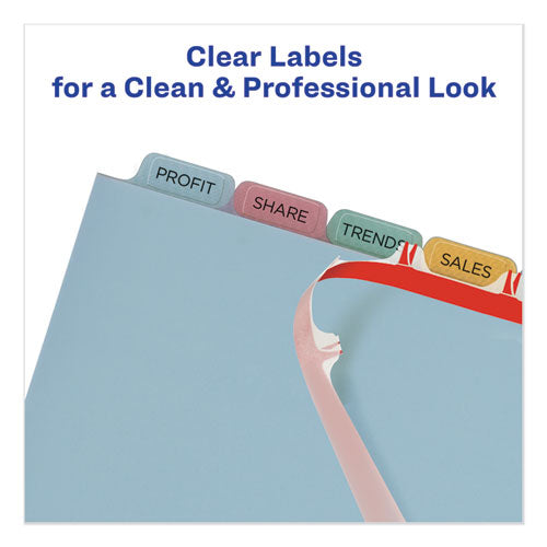 Print And Apply Index Maker Clear Label Plastic Dividers With Printable Label Strip, 8-tab, 11 X 8.5, Assorted Tabs, 5 Sets