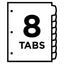 Big Tab Printable White Label Tab Dividers, 8-tab, 11 X 8.5, White, 20 Sets