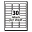 Matte Clear Easy Peel Mailing Labels W/ Sure Feed Technology, Laser Printers, 1 X 2.63, Clear, 30/sheet, 10 Sheets/pack
