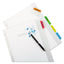 Movable Tab Dividers With Color Tabs, 5-tab, 11 X 8.5, White, 1 Set