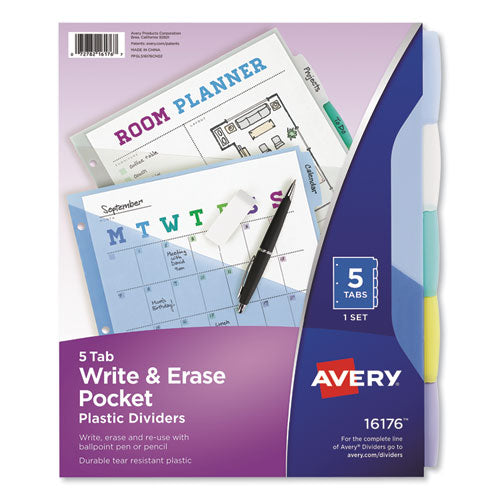 Write And Erase Durable Plastic Dividers With Straight Pocket, 8-tab, 11.13 X 9.25, White, 1 Set