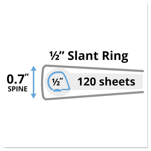 Durable View Binder With Durahinge And Slant Rings, 3 Rings, 0.5" Capacity, 11 X 8.5, Black