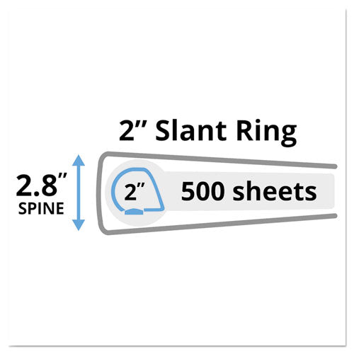 Durable View Binder With Durahinge And Slant Rings, 3 Rings, 2" Capacity, 11 X 8.5, White