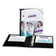 Mini Size Durable View Binder With Round Rings, 3 Rings, 1" Capacity, 8.5 X 5.5, Black