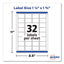 Removable Durable White Rectangle Labels W/ Sure Feed, 1.25 X 1.75, 256/pk