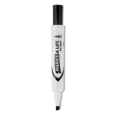 Marks A Lot Desk-style Dry Erase Marker, Broad Chisel Tip, Black, Dozen (24408)