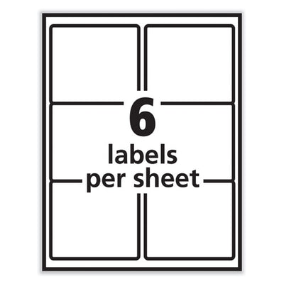 Labels, Laser Printers, 3.33 X 4, White, 6/sheet, 100 Sheets/box