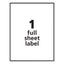 Labels, Laser Printers, 8.5 X 11, White, 100/box