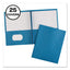 Two-pocket Folder, Prong Fastener, 0.5" Capacity, 11 X 8.5, Light Blue, 25/box
