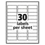 Ecofriendly Mailing Labels, Inkjet/laser Printers, 1 X 2.63, White, 30/sheet, 100 Sheets/pack