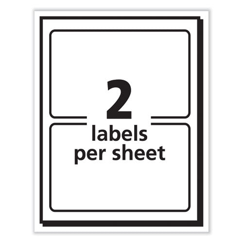 Printable Adhesive Name Badges, 3.38 X 2.33, Blue Border, 100/pack
