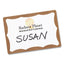 Printable Adhesive Name Badges, 3.38 X 2.33, Gold Border, 100/pack