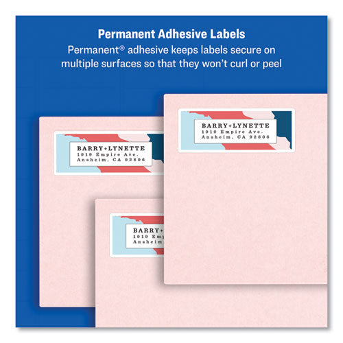 Easy Peel White Address Labels W/ Sure Feed Technology, Laser Printers, 0.5 X 1.75, White, 80/sheet, 100 Sheets/box