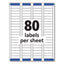 Easy Peel White Address Labels W/ Sure Feed Technology, Laser Printers, 0.5 X 1.75, White, 80/sheet, 100 Sheets/box