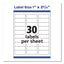Easy Peel White Address Labels W/ Sure Feed Technology, Laser Printers, 1 X 2.63, White, 30/sheet, 25 Sheets/pack