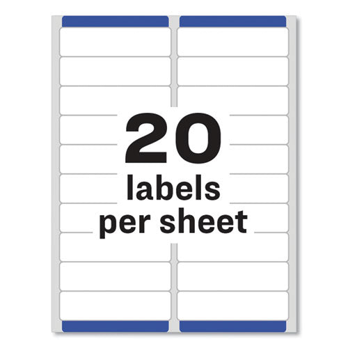 Easy Peel White Address Labels W/ Sure Feed Technology, Laser Printers, 1 X 4, White, 20/sheet, 25 Sheets/pack