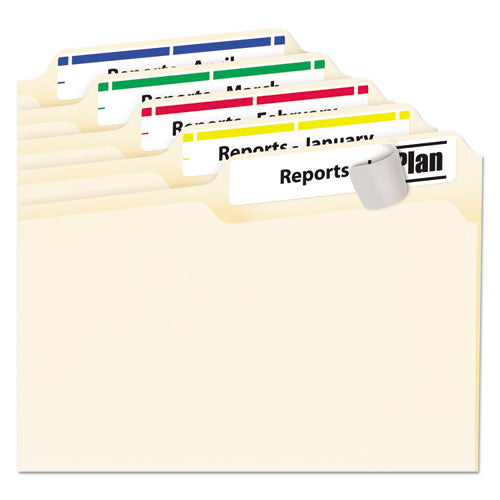 Permanent Trueblock File Folder Labels With Sure Feed Technology, 0.66 X 3.44, White, 30/sheet, 25 Sheets/pack