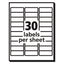 Matte Clear Easy Peel Mailing Labels W/ Sure Feed Technology, Laser Printers, 1 X 2.63, Clear, 30/sheet, 50 Sheets/box