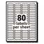 Matte Clear Easy Peel Mailing Labels W/ Sure Feed Technology, Laser Printers, 0.5 X 1.75, Clear, 80/sheet, 25 Sheets/box