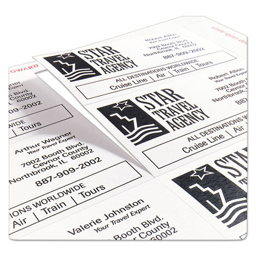 Clean Edge Business Cards, Laser, 2 X 3.5, White, 200 Cards, 10 Cards/sheet, 20 Sheets/pack